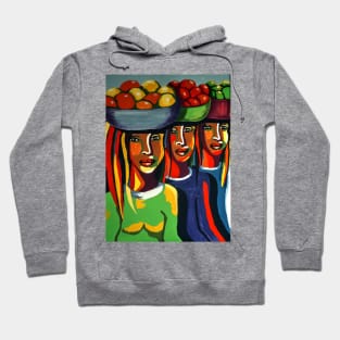 African Traditional Tribal Women Abstract Art Canvas Painting 7 Hoodie